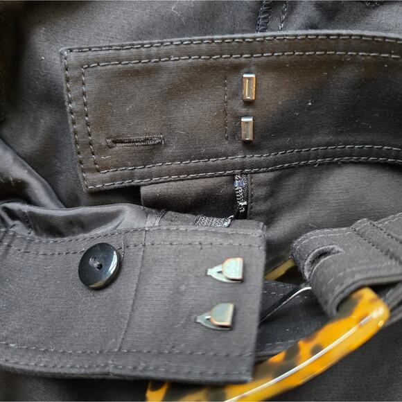 E LAFAYETTE 148 Rockefeller Ankle Crop Wide Leg Belt Pants Black Size 8 Designer - Picture 10 of 11